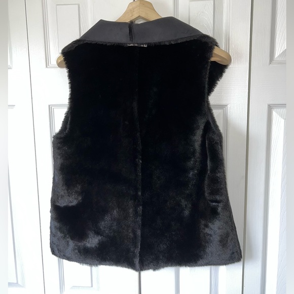 LOFT reversible shearling/suede vest black Sz S - Picture 7 of 13